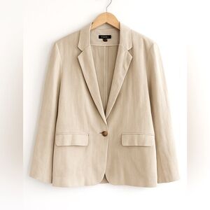 Quince 100% European Linen Blazer Beige Tan Size‎ Large